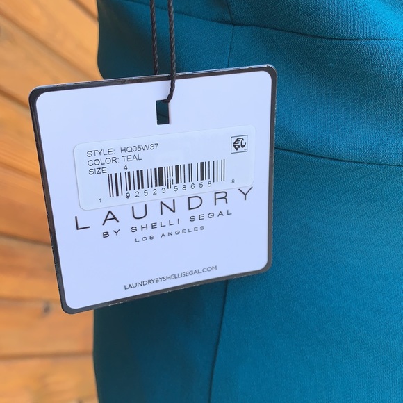 Laundry by Shelli Segal Teal One-Shoulder Gown Size 4 NWT - Picture 10 of 11